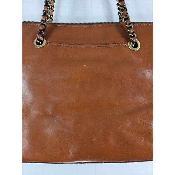 Patricia Nash Belle Leather Tote Brown Leather Chain Straps Shoulder Bag Purse - Picture 12 of 12